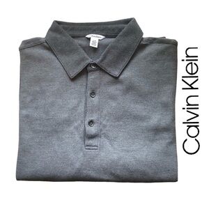 Calvin Klein‎ Colour-blocked Short Sleeve Polo - Size L, Grey/Black